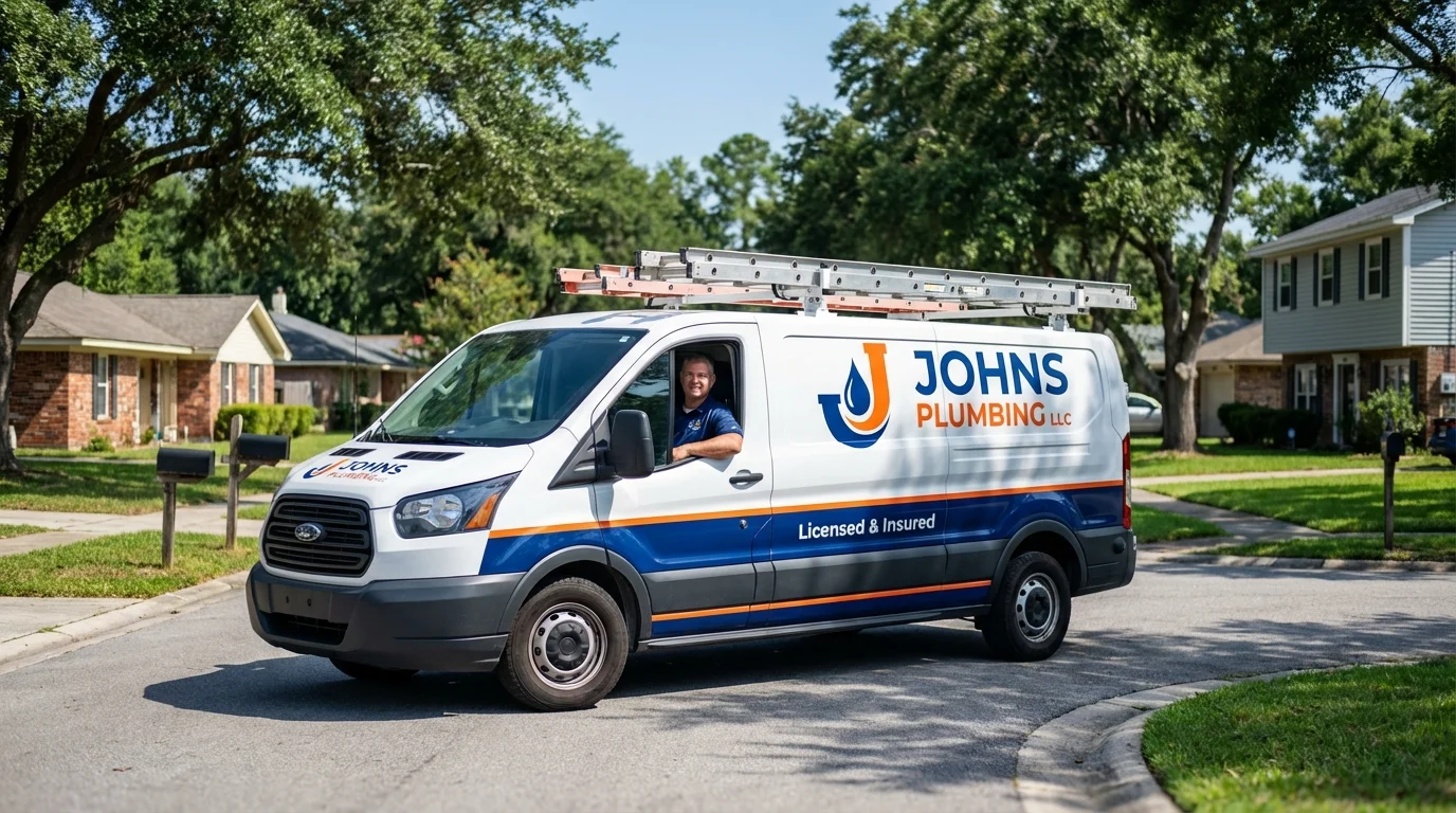 Johns Plumbing LLC service van in Chippewa Falls, WI